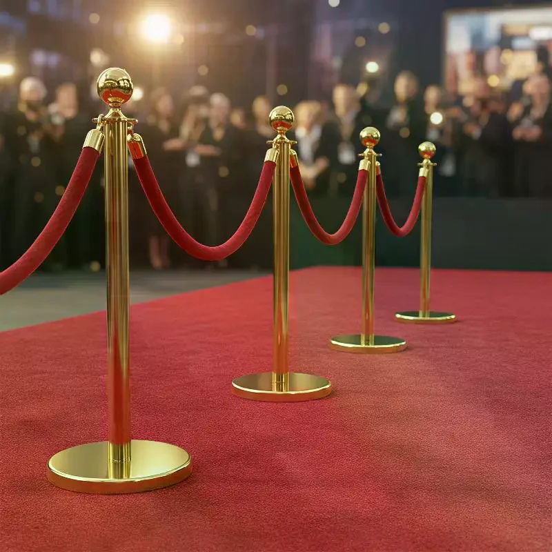 1.5M Velvet Barrier Rope for Crowd Control, Elegant Queue Management System, Durable Stanchion Post Connector, Perfect for Event
