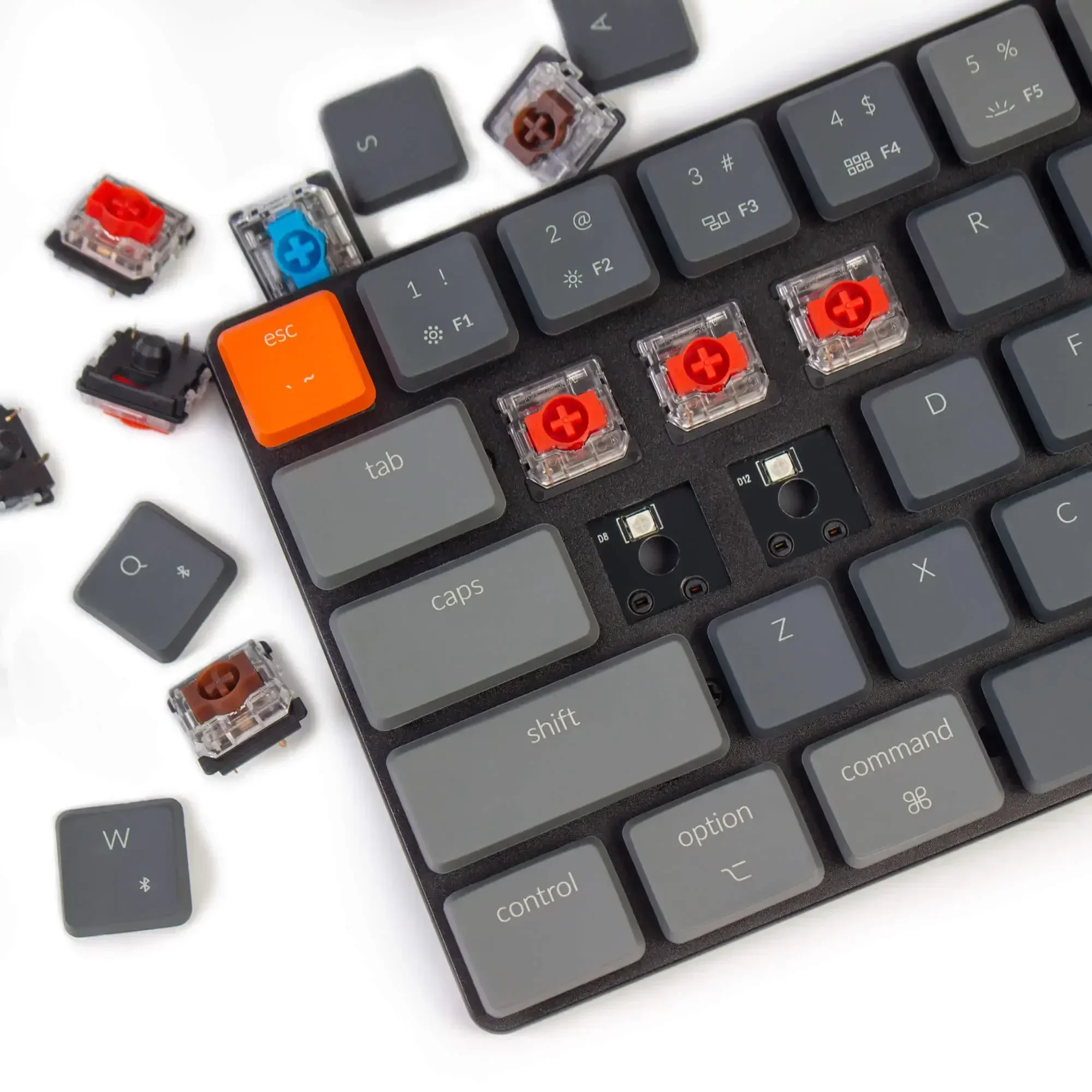 US.EU K7 E Tastiera meccanica wireless ultrasottile Interruttore ottico a basso profilo Retroilluminazione RGB sostituibile a caldo per Mac Windows