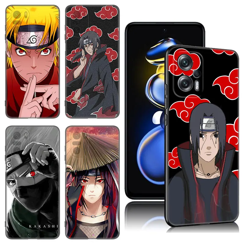 Cool N-Narutos Anime Black Silicone Phone Case For Xiaomi 10T 11T 13T 14 Pro 11 Lite POCO X3 NFC M3 M4 M6 X4 X5 Pro 5G F5