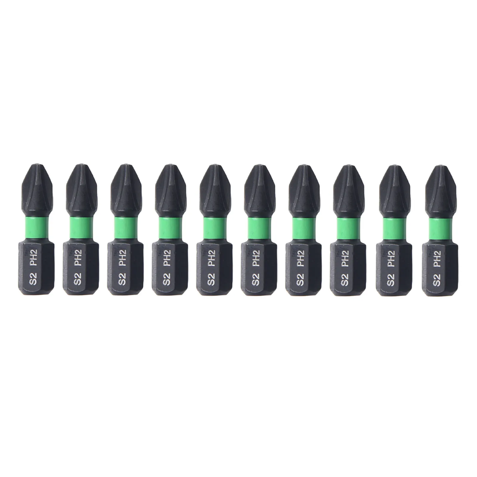 10pcs/set 25mm Screwdriver Bit Set Non-Slip PH2 Magnetic Batch Head Cross Screwdriver Bits Hardness Impact- Drill High Quality