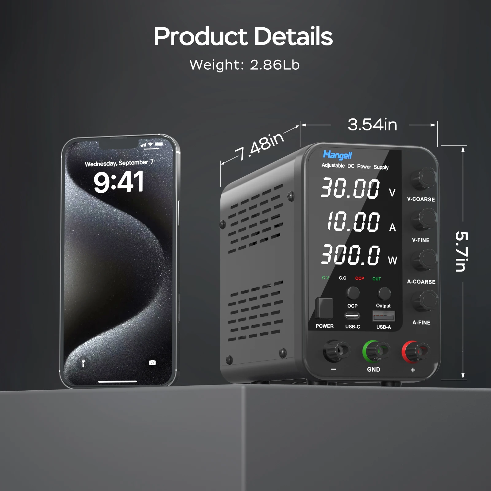 Fuente de alimentación de laboratorio CC 30V 60V 120V regulador de voltaje ajustable fuente de alimentación conmutada de banco corriente preestablecida ON/OFF