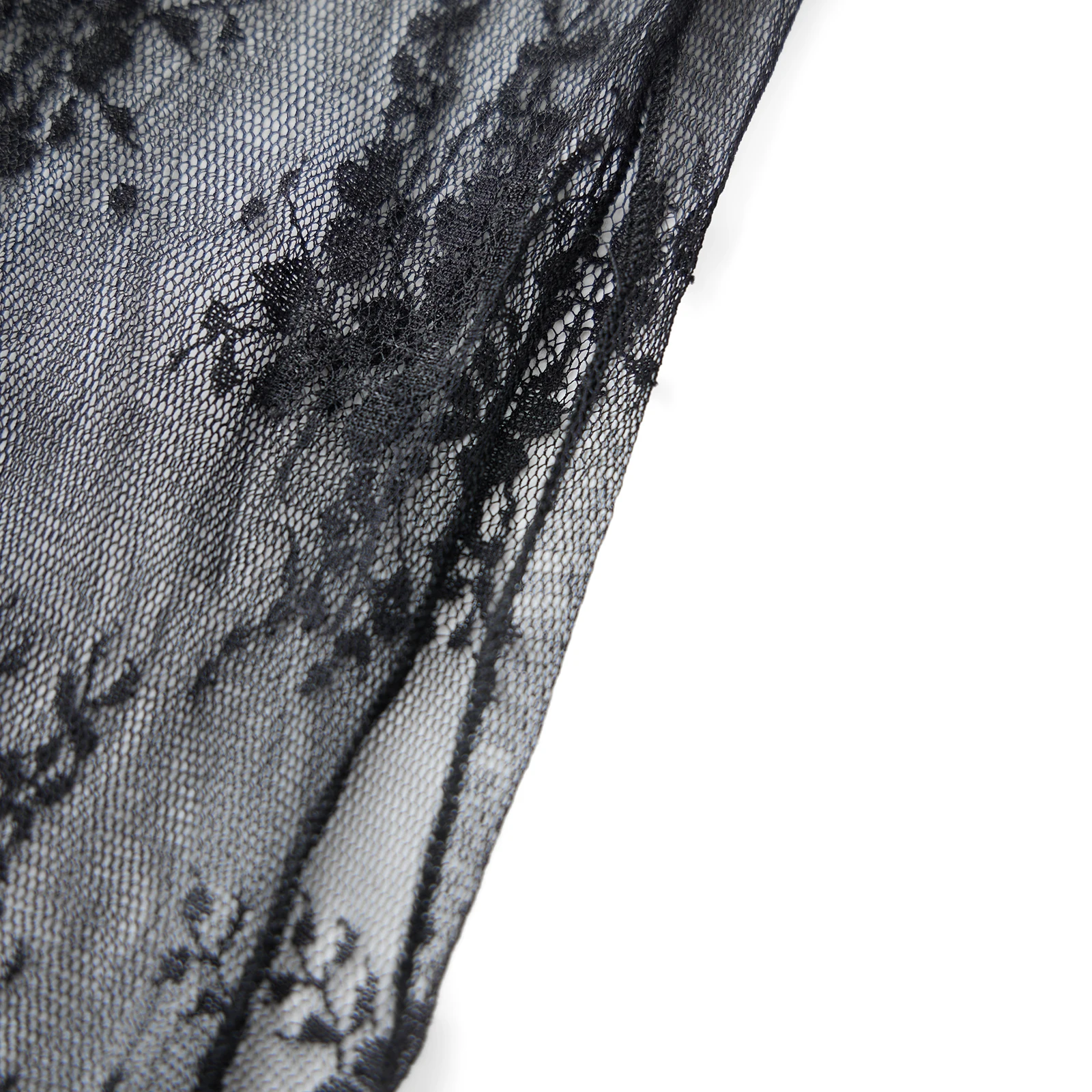 Women’s See-Through Lace Dress Long Sleeve Round Neck Slit Hem Dress Chemise Beach Vacation Party Wear Streetwear