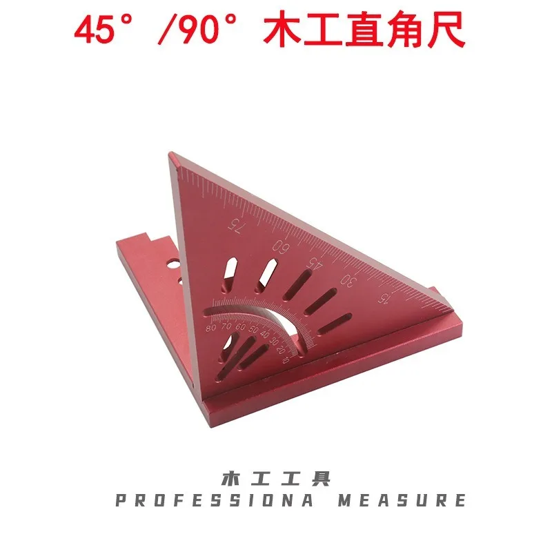 New Upgraded Aluminum Triangle Hole Square Scribing Angle Ruler Woodworking Marking Measuring Tool