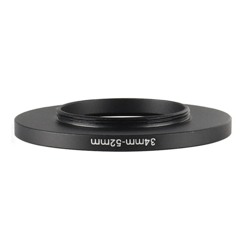 Anello filtro step up in alluminio nero 34mm-52mm 34-52 mm 34 a 52 Adattatore filtro Adattatore obiettivo per obiettivo fotocamera DSLR Canon Nikon Sony