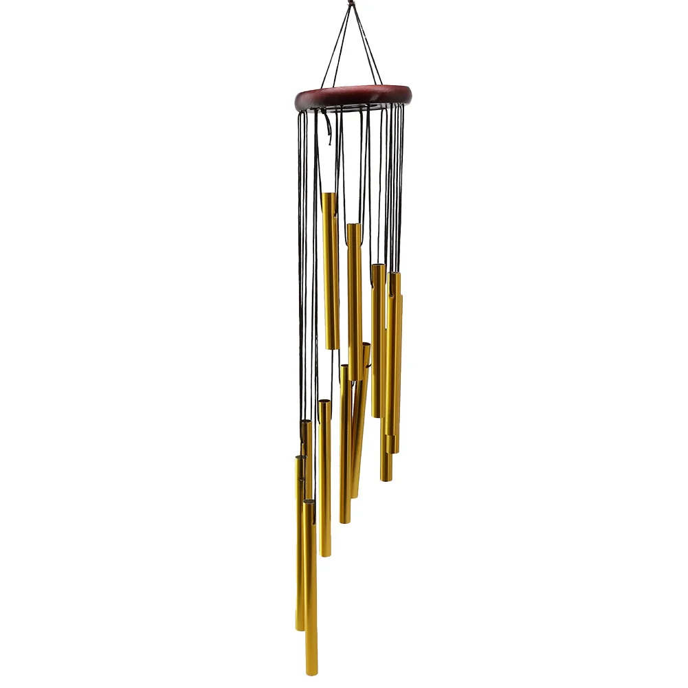 Outdoor Wind Chimes 12 Tubes Aluminum Tube + Pine Metal Pipe Musical Wind Chimes Bells Wall Hanging Home Yard Garden Decor