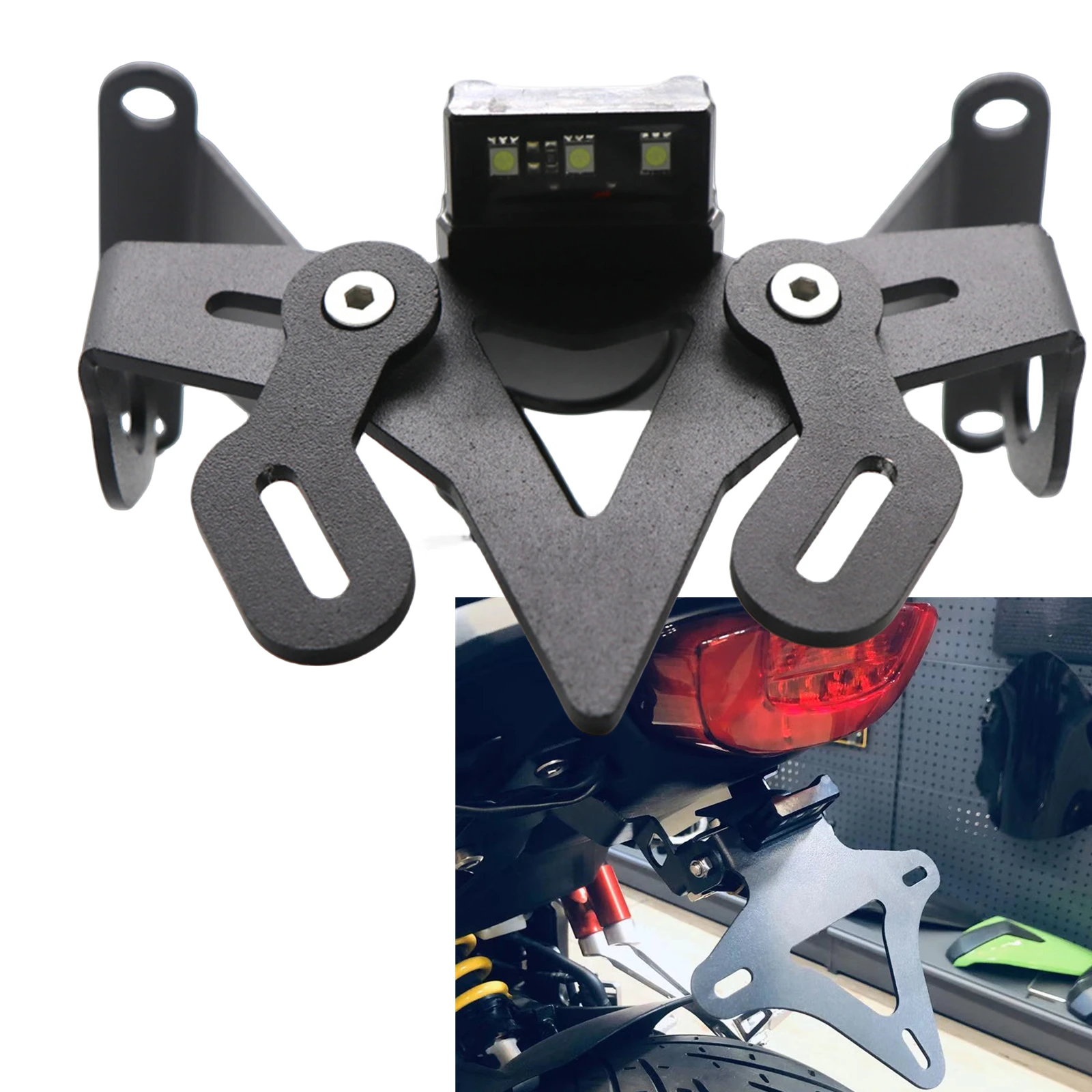 

Motorcycle License Licence Plate Bracket With Light For HONDA CB CBR 650R 2018-2021