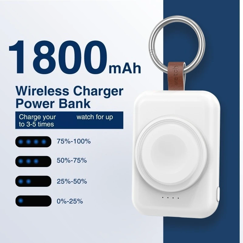 1800 mAh Power Bank Draadloze oplader voor Samsung Galaxy Watch Classic Pro voor Apple 8 7 6 Ultra SE-serie Horloge Magnetisch