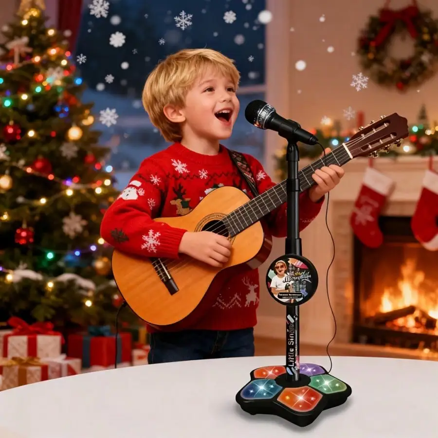 New Children's Microphone With Stand, Simulated Standing Karaoke Song Toy, A Birthday Gift For Boys And Girls.