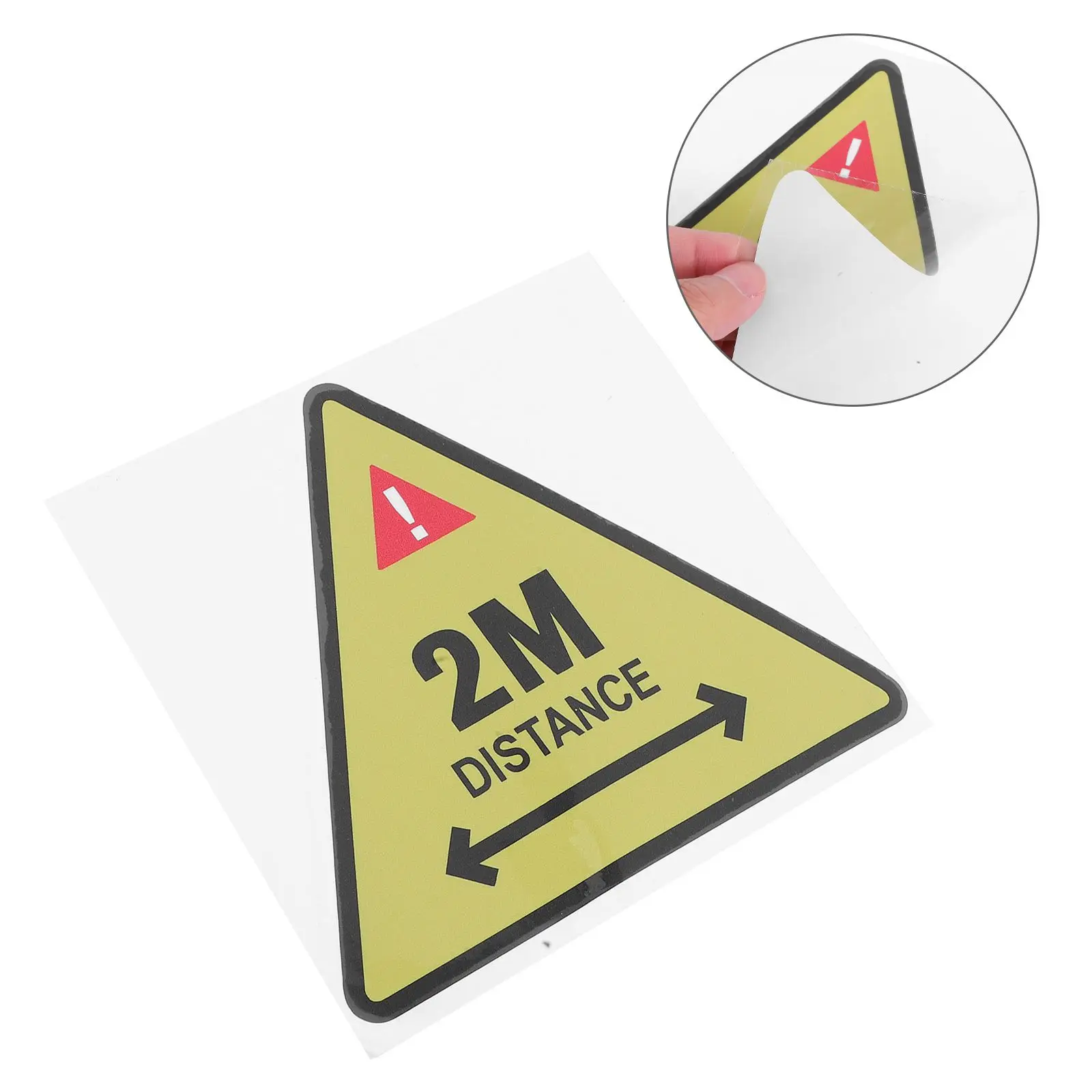Safety Warning Stickers 2M Distance Danger Signs Waterproof Reusable Adhesive Caution Labels Hazard Markers Traffic Safety Signs