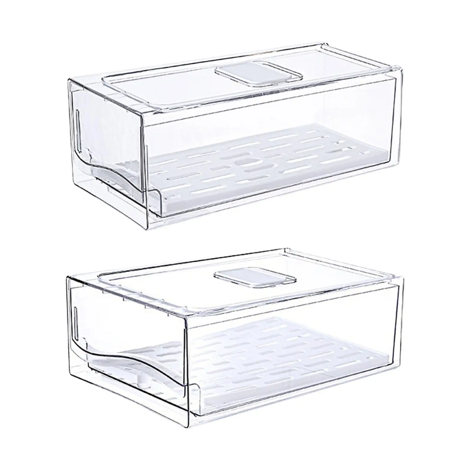 

Fridge Drawer Organizer Pull Out Kitchen Organization, Food Storage Container Refrigerator Organizer Drawer Bins for Food