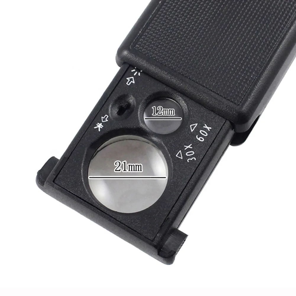 LED Illuminated Magnifier 30x and 60x for Jewelry Pearl Luster Assessment Diode Polarity and Micro-Detail Sketching