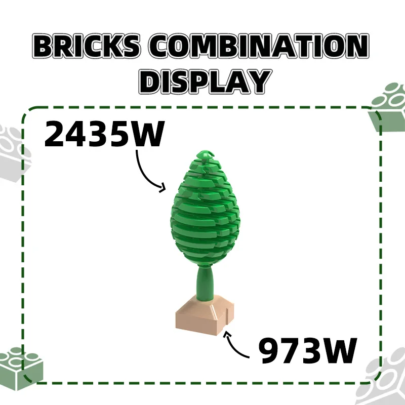 Wange 60 Pz/lotto 2435W 3471W Piccolo Albero Building Block Moc Colore Pianta Accessori Compatibile con Il Mattone ChildrenToy confezione regalo