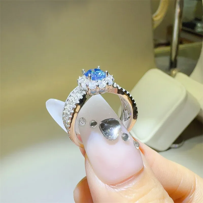 Sace Edelstenen Gra Gecertificeerd D Kleur 1ct Moissanite Ring 925 Sterling Zilveren Ring Voor Vrouwen Trouwfeest Fijne Sieraden