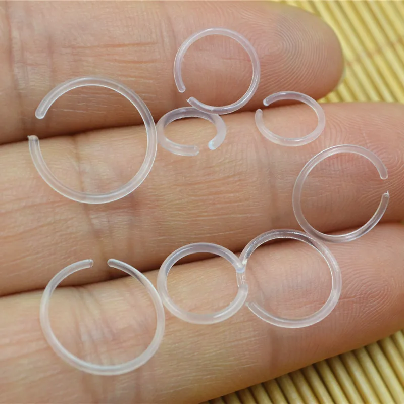 

100pcs/Lot Acrylic Clear Retainers Punk Open Seamless Smoothly Septum Hoop Nose Ring Earring Body Ear Nose Lip Piercing