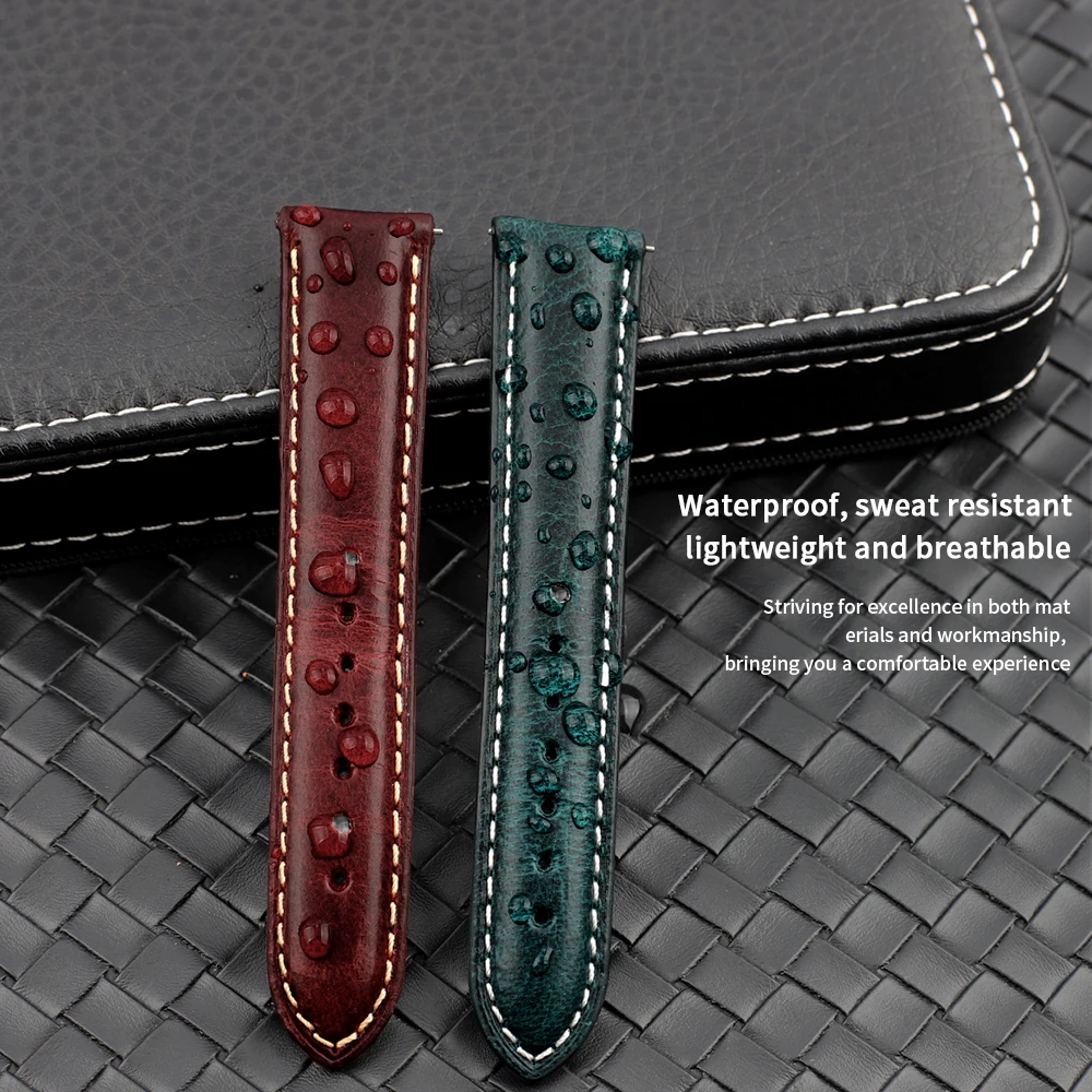 Oil Wax Leather Watchband 16mm 18mm 19mm 20mm 22mm Vintage Cowhide Strap Quick Release Watch Accessories
