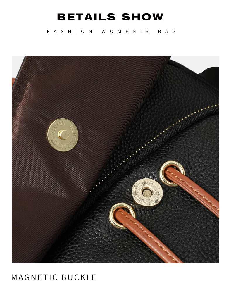 Aidanni Minimalistischer Stil Schwarzer Rucksack aus Vollnarbenleder für Damen, 2026 Neue Mode Lässige Reisetasche – Detail 13