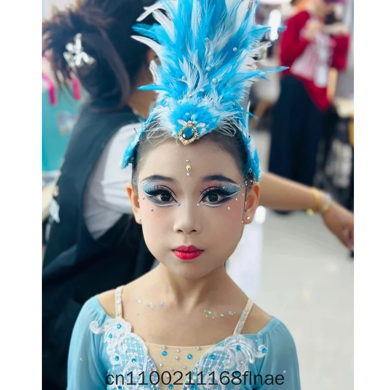 Pink Feather Dance Performance Feather Headwear Children's Performance Stage Performance Dance Top Clip Fashion Hair Accessories