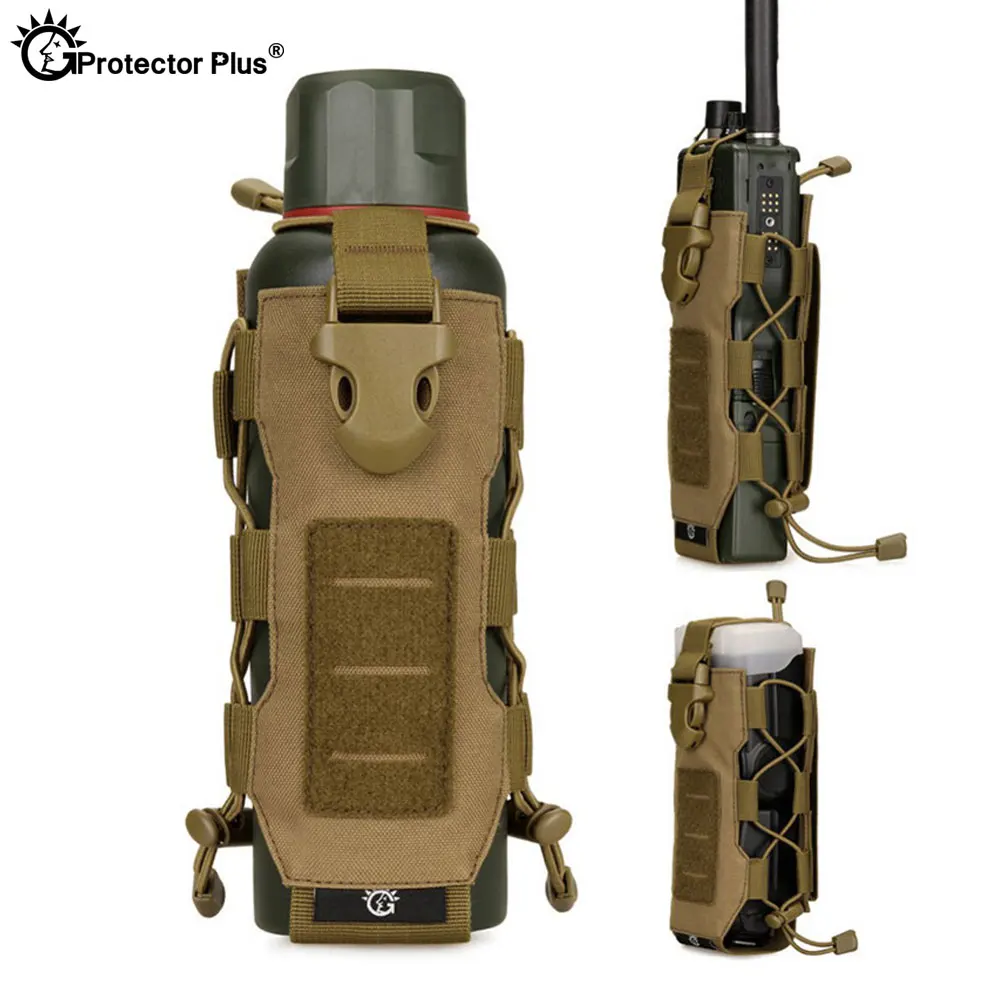 

Outdoor Tactical Water Bag Nylon Pouch Travel Kettle Bag With Molle System Multifunctional Portable 0.3L-0.8L