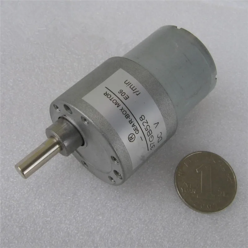 

37GB-528 DC 12V 24V 5.5mm Shaft Dia Electric Gearbox Geared Motor DIY Car Robot 5.5RPM-400RPM