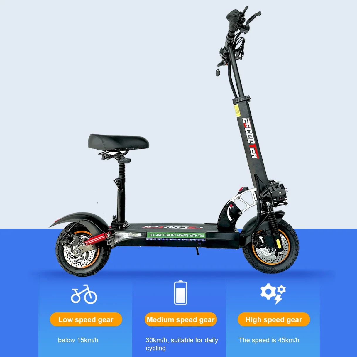 Delivery 800W Powerful Electric Kick Scooter Anti-skid Off Road Tire 45KM/H e Scooter 45km 55km Range