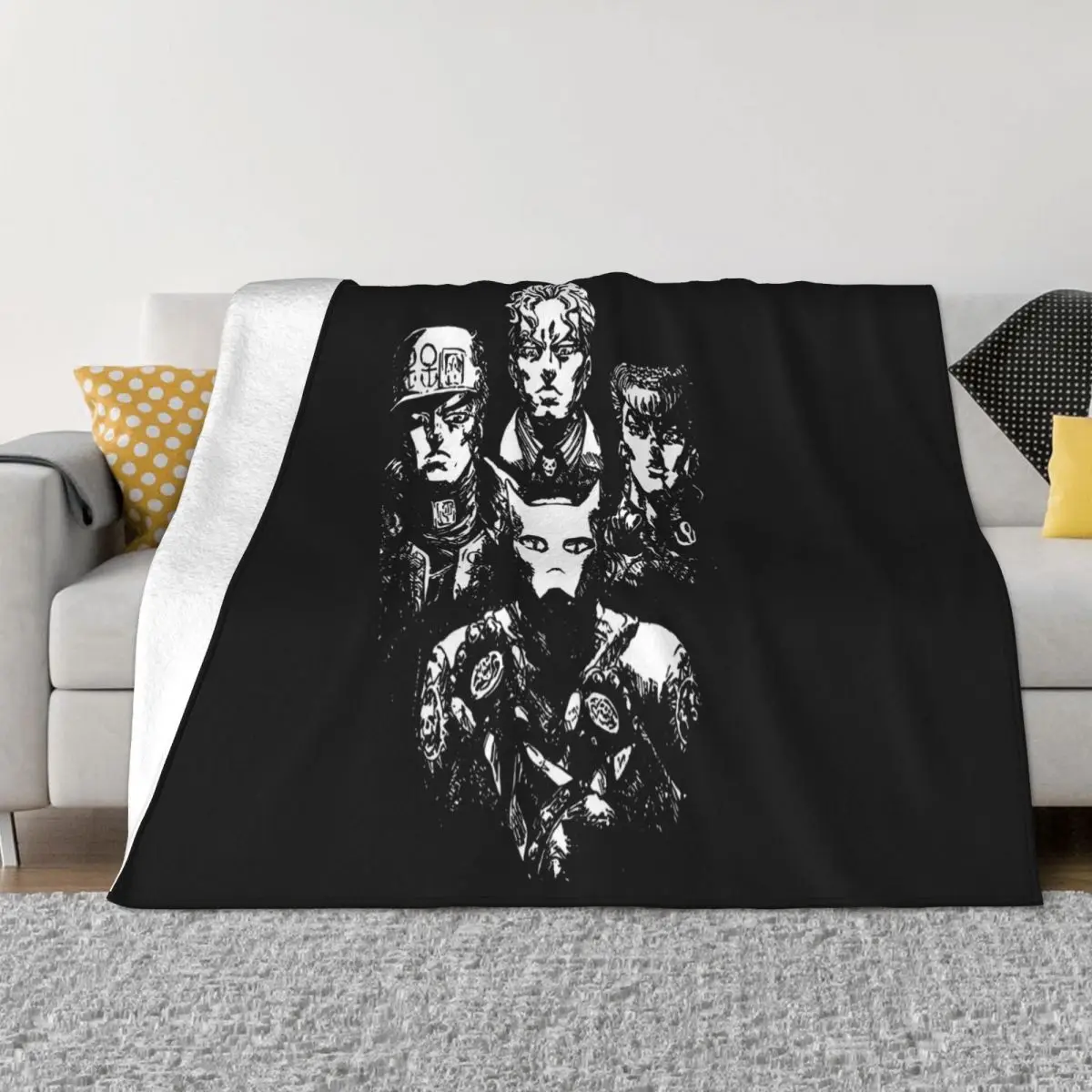 Jojo's Bizarre Adventure Art Jotaro Kujo Killer Queen Tee Hip Hop Promotion Music Animal Throw Blanket