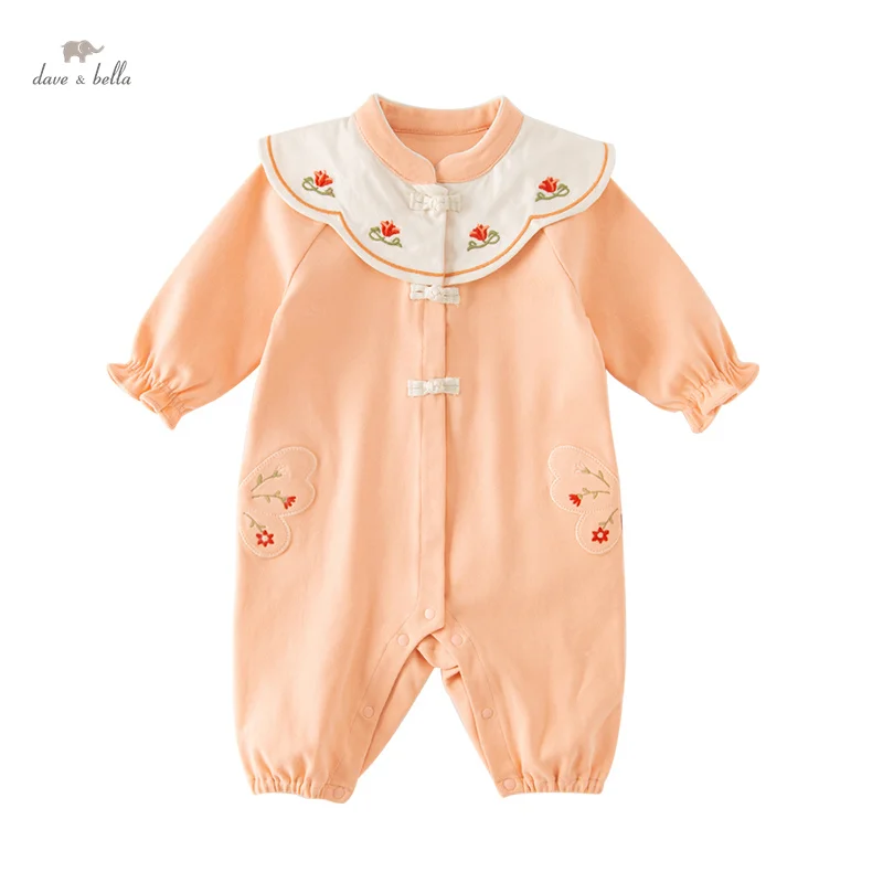 Dave Bella Baby Jumpsuit Romper Newborn Creeper Autumn Girls Romper Fashion Casual Sweet Lovely Gentle Knit DB3237576