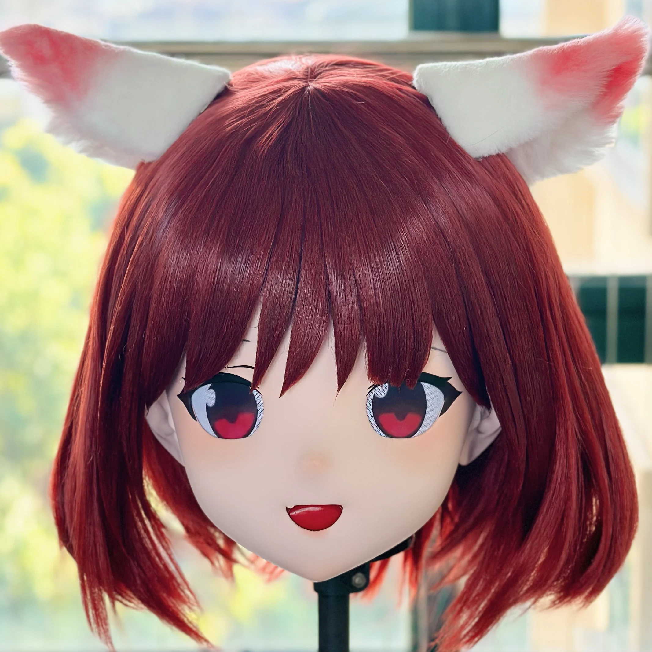 Customize Character Female/Girl Resin Kig Full Head With Lock Anime Cosplay Japanese Anime Kigurumi Mask