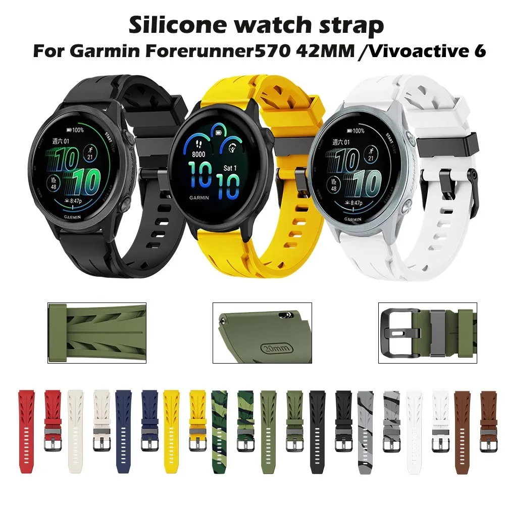 

Business Silicone Band for Garmin Forerunner 570 42mm / Vivoactive 6 Strap for Garmin Forerunner 570 42mm / Vivoactive 6 Strap