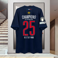 Grand Paris PSG Champion Version Tops Short Sleeve Home Jersey Dembélé & Doué 3ds Breathable Comfortable Outdoor Sports Training