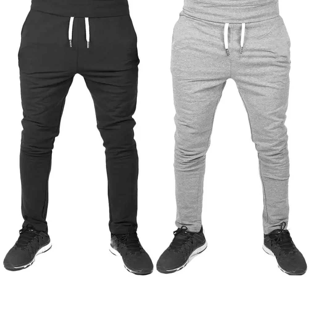 Men's Pants Summer New Fashion Pants Men Solid Color Trouser Sweatpants Elastic Drawstring Trousers Sport Joggers Bottoms 2XL