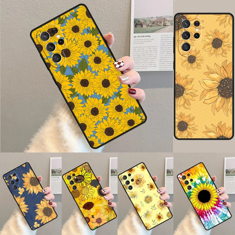 Sunflower TPU Phone Case For Samsung Galaxy note 10 pro S26 S25 S24 S23 S22 Ultra Plus S21 FE S20 Shockproof Cover