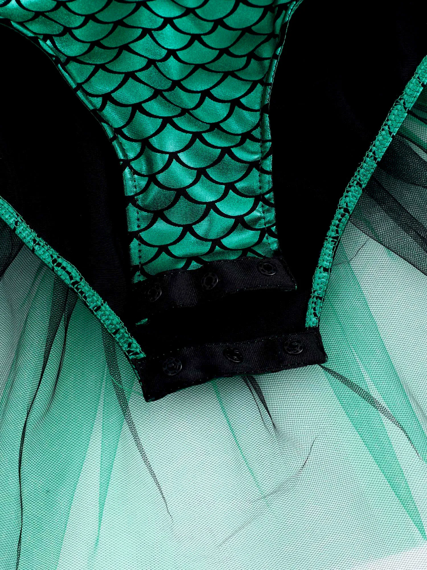 Kids Girls Halloween Mermaid Ballet Dance Costumes Party Mermaid Dress-up Gown Sleeveless Fish Scales Print Tutu Leotard Dress