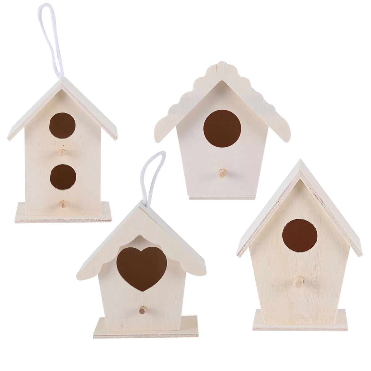 

4pcs Wooden Bird Kids Craft Garden nament Durable Home Decor DIY Micro L Photography Props Nest nament
