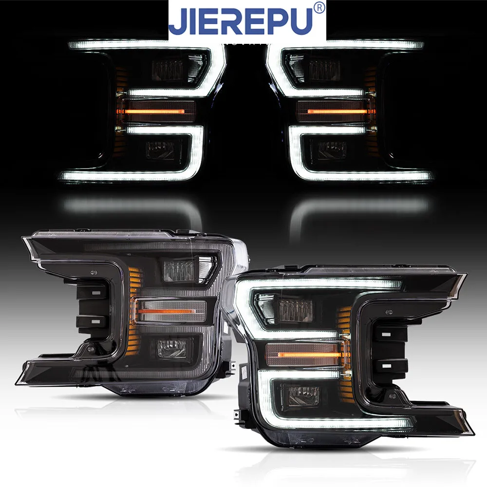 

1Pair Turn Signal Black Vland FULL LED Headlights For Ford F-150 2018-2020 Sequential Assembly
