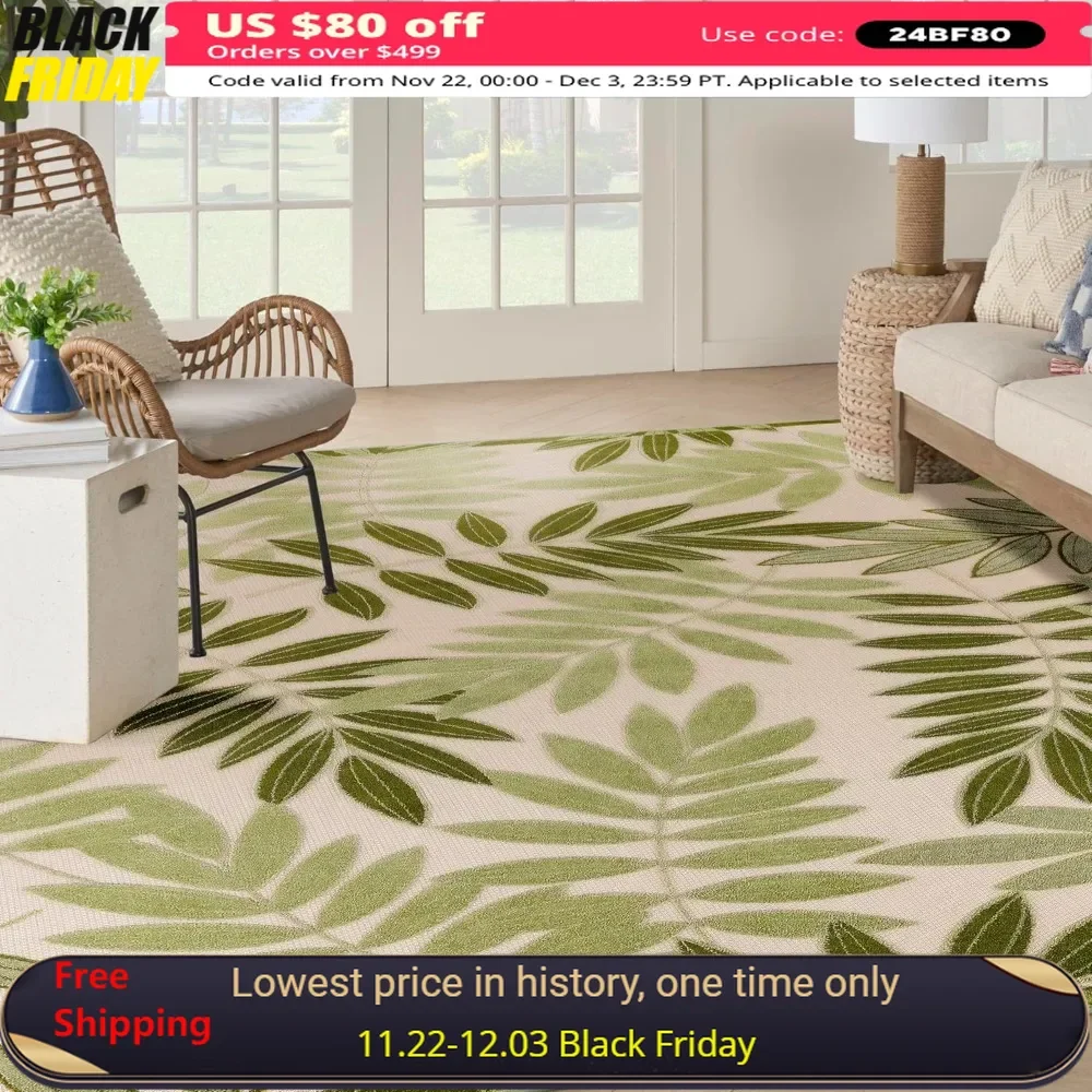 10' X 14' Area Rug, Easy-Cleaning, Non Shedding, Bed Room, Living Room, Dining Room, Backyard, Patio, Carpeting