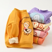 Children All-in-one Plush Sweater 3-8 Year Old Girl Cartoon Warm Pullover Boys Autumn and Winter Fashion Printed Sports Top