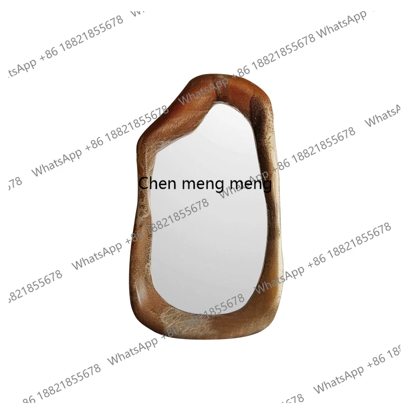 French vintage Nordic full-length mirror floor-to-ceiling special-shaped full-length mirror art irregular decorative mirror