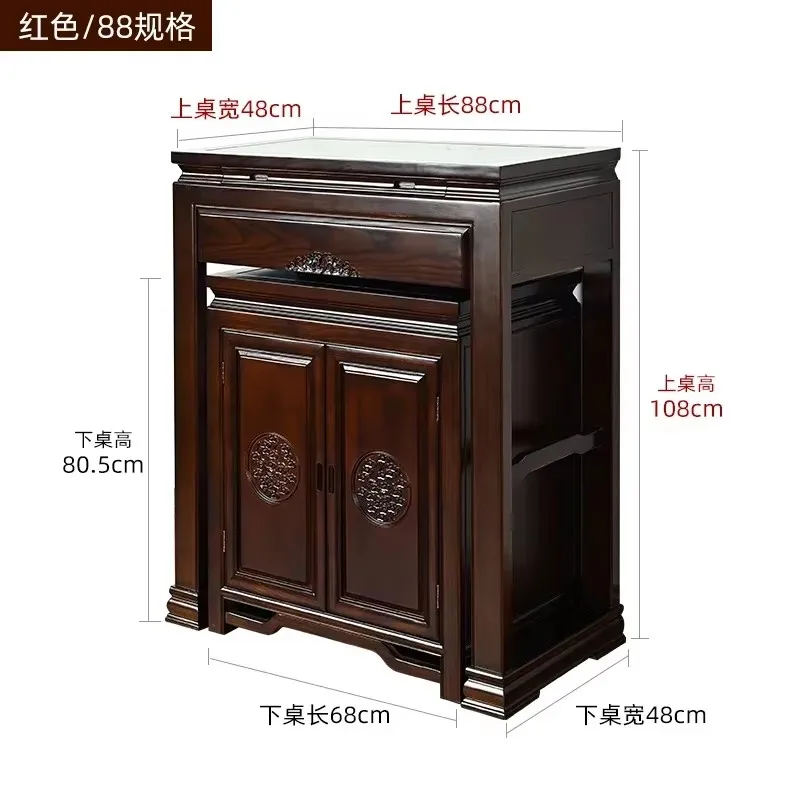 c9.21-Xiangyun Supply Table Buddha Cabinet Solid Wood Simple Buddha Supply Desk Household New Chinese Vertical Cabinet
