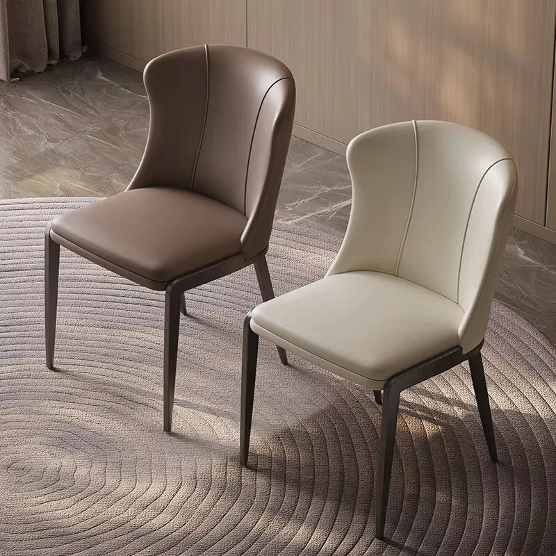 Sillas de Comedor marrones rústicas, Sillas de Comedor de cocina cómodas y modernas de estilo nórdico, Sillas blancas de lujo Para Comedor, muebles Para el hogar