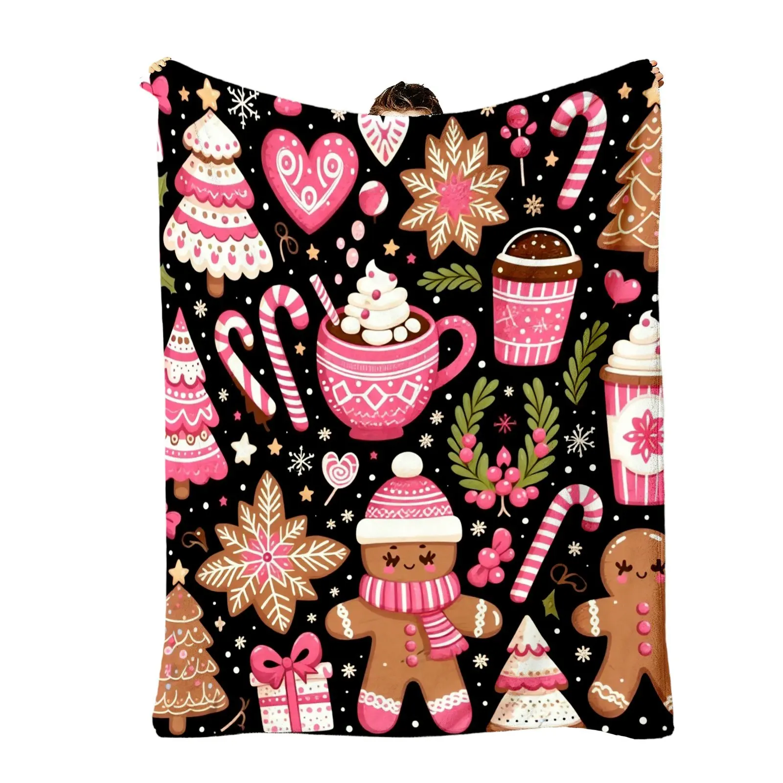 Vintage Sardines Can Print Throw Blanket Retro Green Pink Striped Fish Tin Pattern Decorative Couch Bed Holiday Blanket