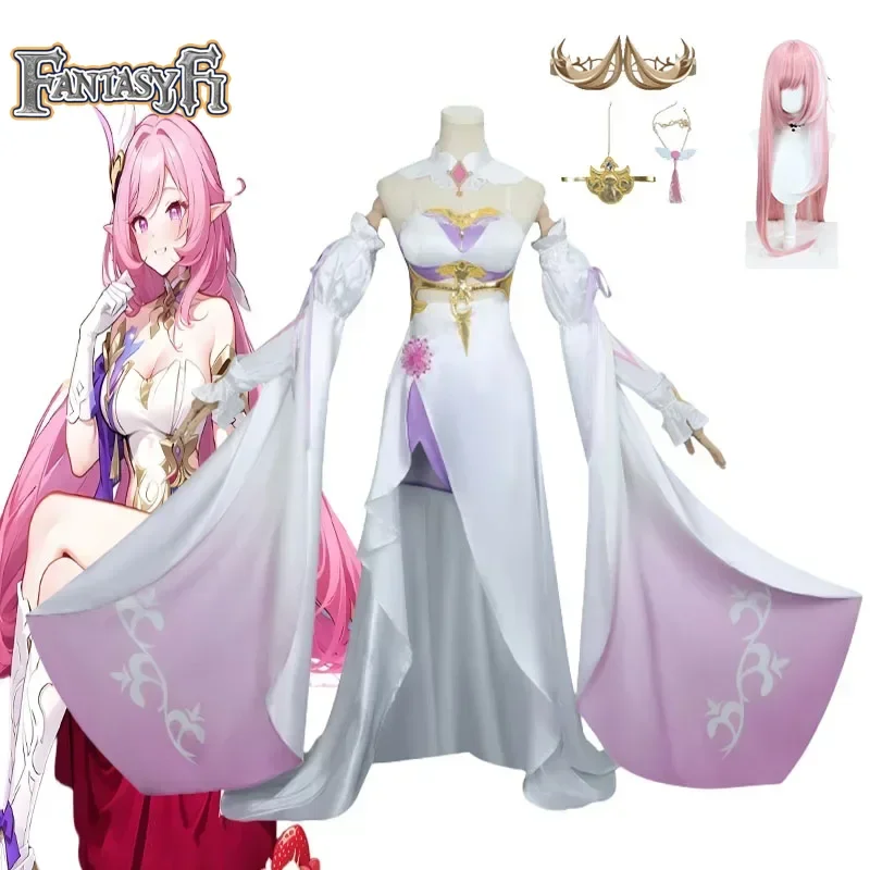 

Game Honkai Impact 3 Elysia Game Cosplay Costume Angel Returns Powder White Uniform Wig Sexy Carnival Christmas Party Suit