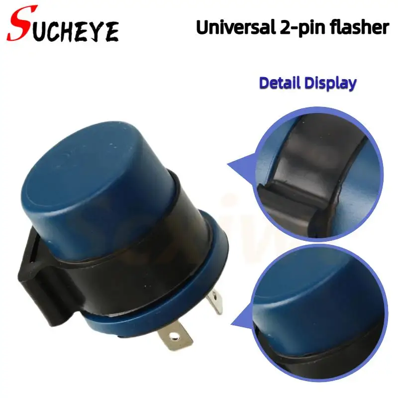 Motor-Buzzer-Blinkrelais-Anzeige DC 6V 12V Eingang Motorrad Blau Eingebauter Beeper Blinker LED-Blinker 2 Pins