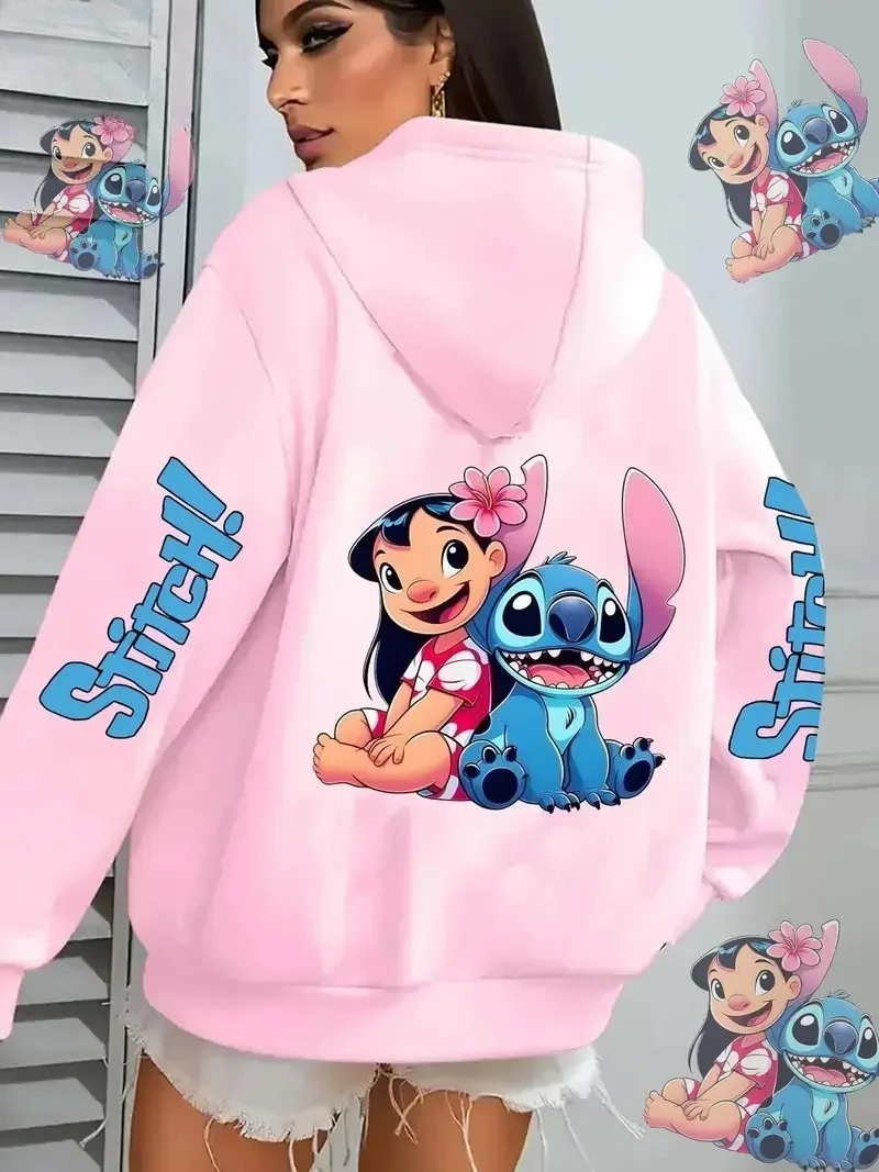 

2025 Winter Fashion New Lilo&Stitch Hoodie Men's and Women's Outdoor Leisure Oversized Sports Shirt Warm Hoodie Large Size