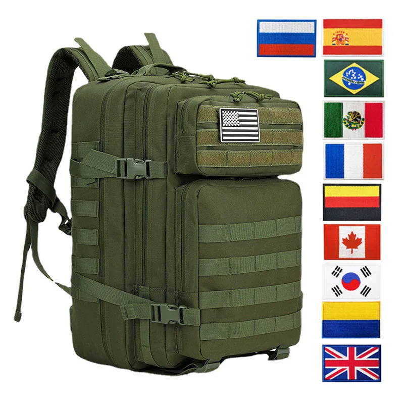 

45L Tactical Backpack Men Large Capacity Waterproof Bag Multifunctional Assault Rucksacks For Camping Trekking Men Bags