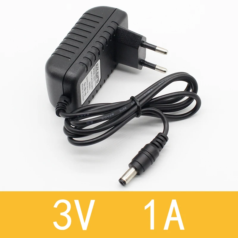 

1pcs New AC Converter Adapter DC 3V 1A Power Supply Charger EU Plug 5.5mm x 2.1mm