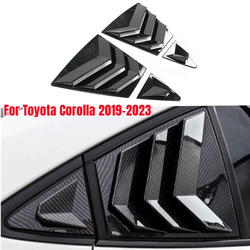 For Toyota Corolla Sedan 2019-2023 ABS Plastic Rear Window Quarter Louver Cover Side Vent Trim Car Adhesive Accessories Parts