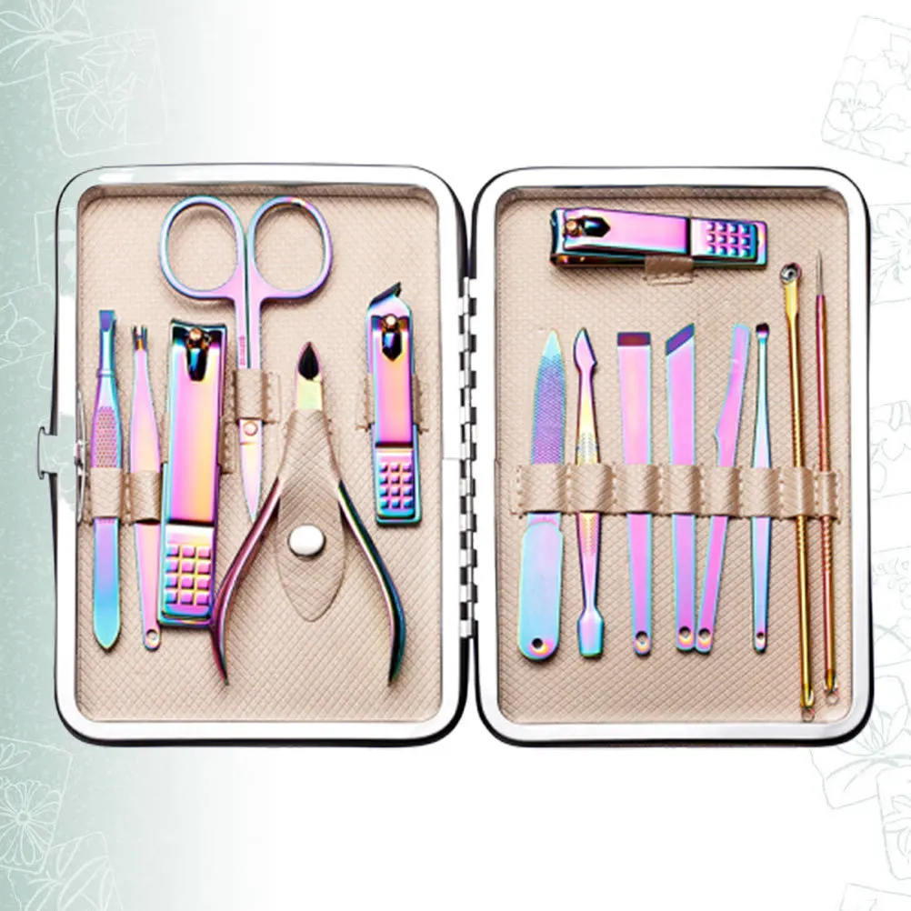 

15pcs Manicure Set Stainless Steel Trimming Kit Professional Pedicure Scissors File Grooming Tool For Care Gift Manicure Sets