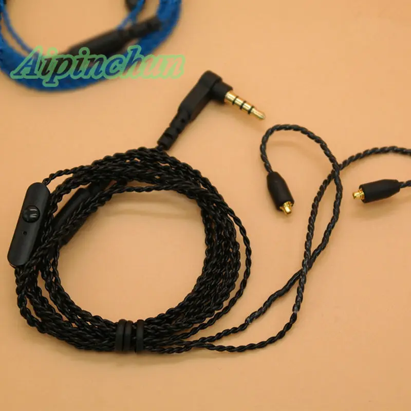 Aipinchun MMCX Headphones Replacement Cable with Mic Controller for Shure SE215 SE315 SE425 SE535 SE846 for Westone um pro W60