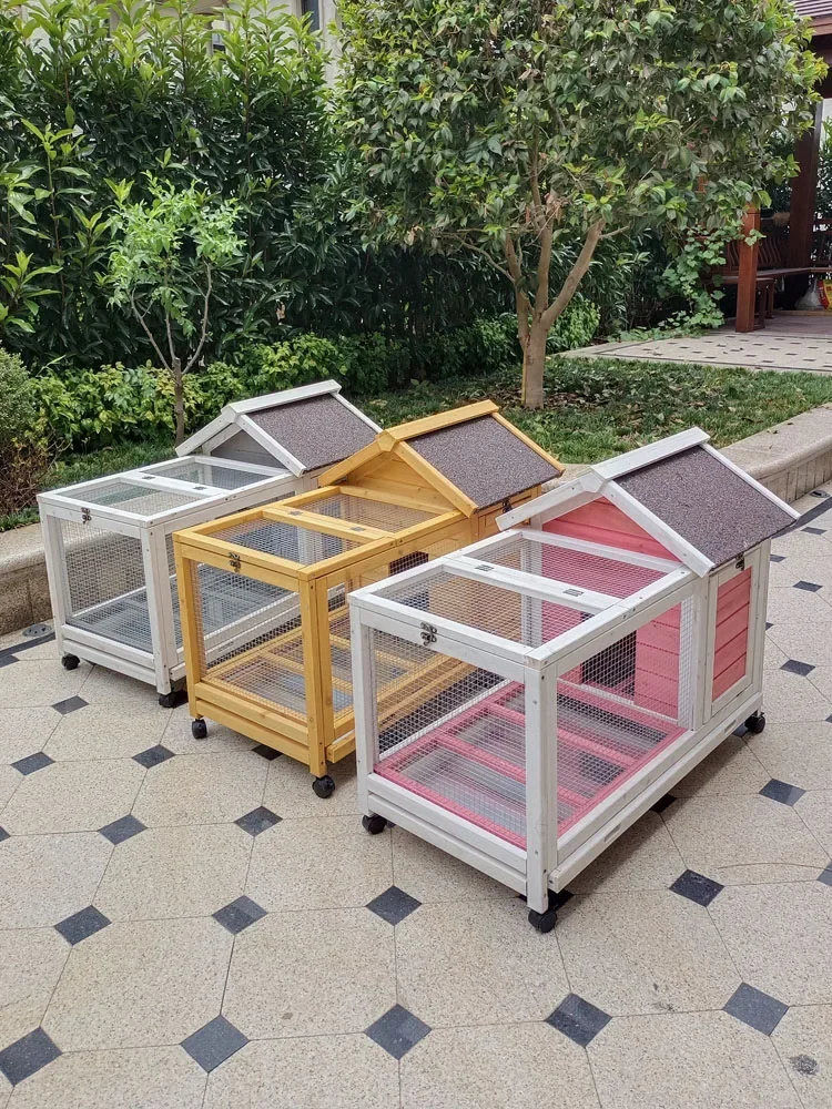 Outdoor Dwarf Rabbit Cage Household Rabbit Villa Rabbit Special Cage Supplies Rutin Chicken Cage Wooden House Luxury Rabbit Nest