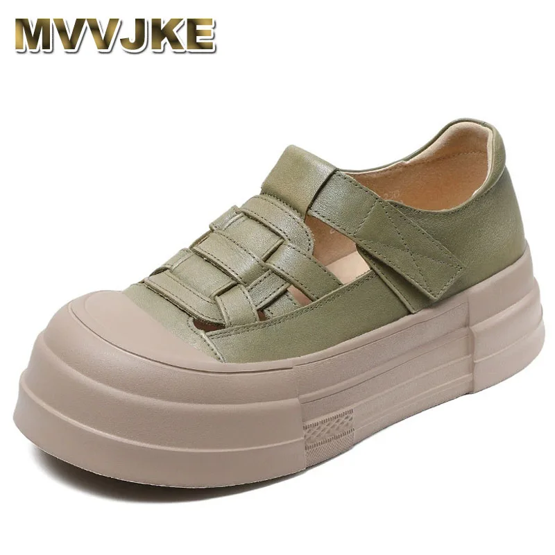 

Popular Top Cowhide Vulcanized Shoes Platform Height Increasing Shoes Sandals Women Leather Sneakers Leisure Shoes